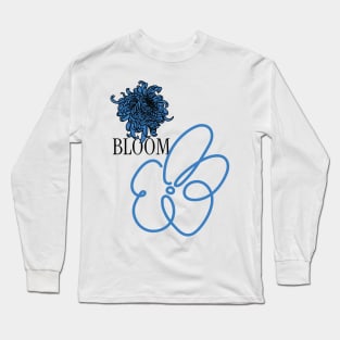 Bloom | blue flower peony Long Sleeve T-Shirt